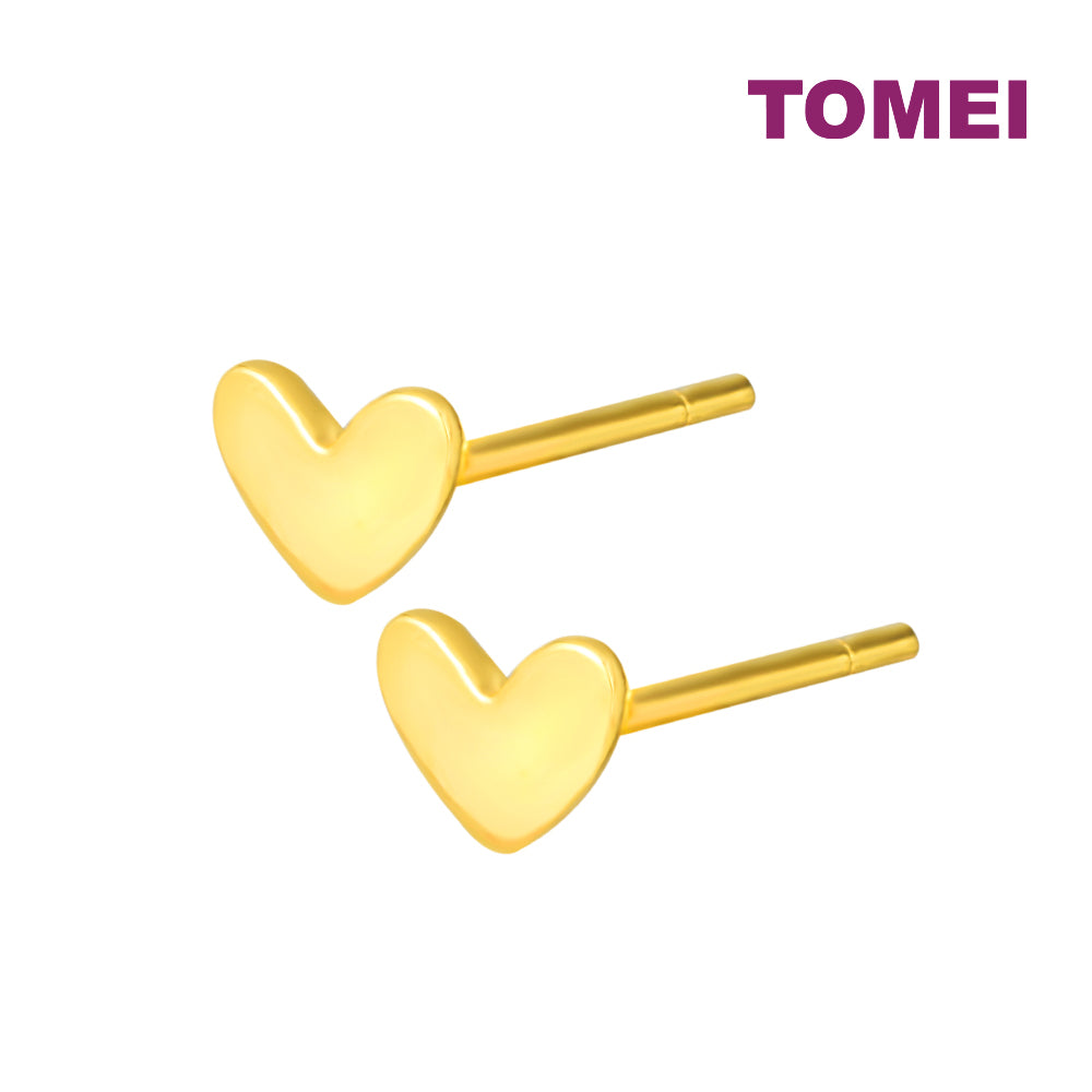 TOMEI Tiny Love Earrings, Yellow Gold 916
