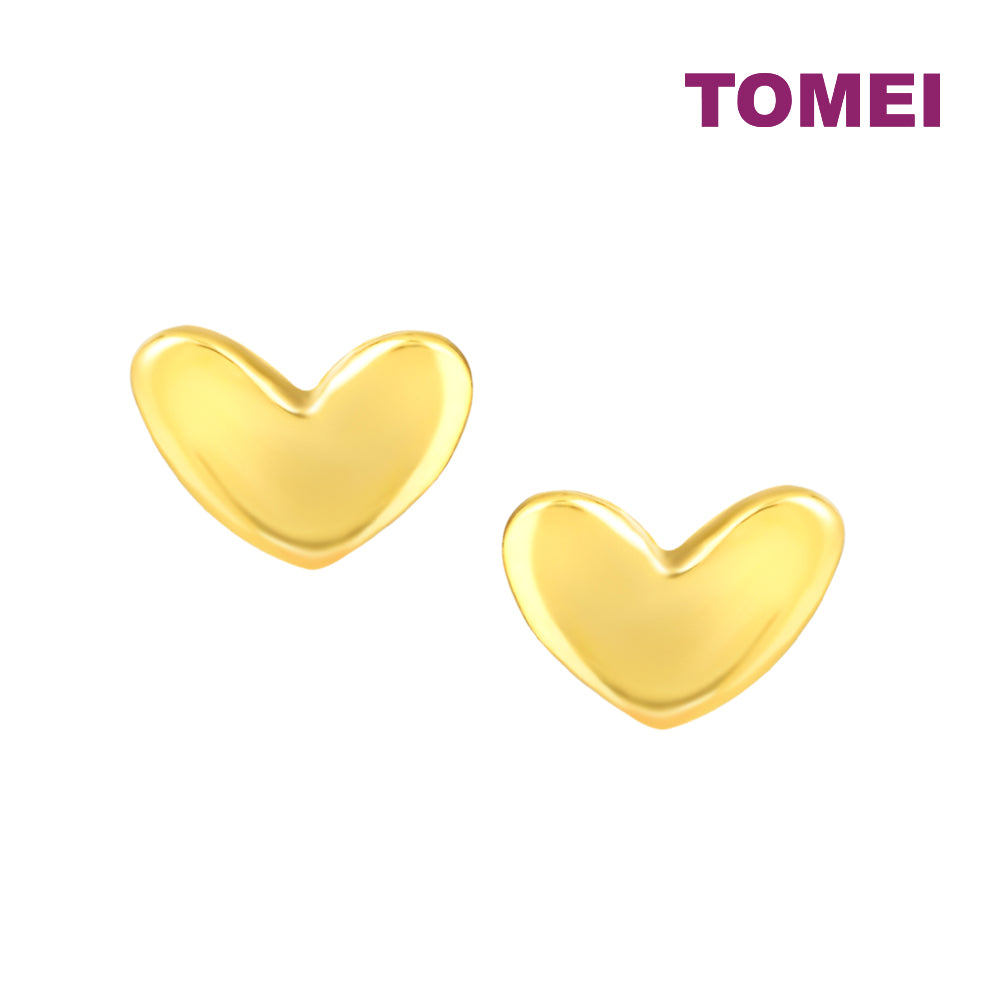 TOMEI Tiny Love Earrings, Yellow Gold 916
