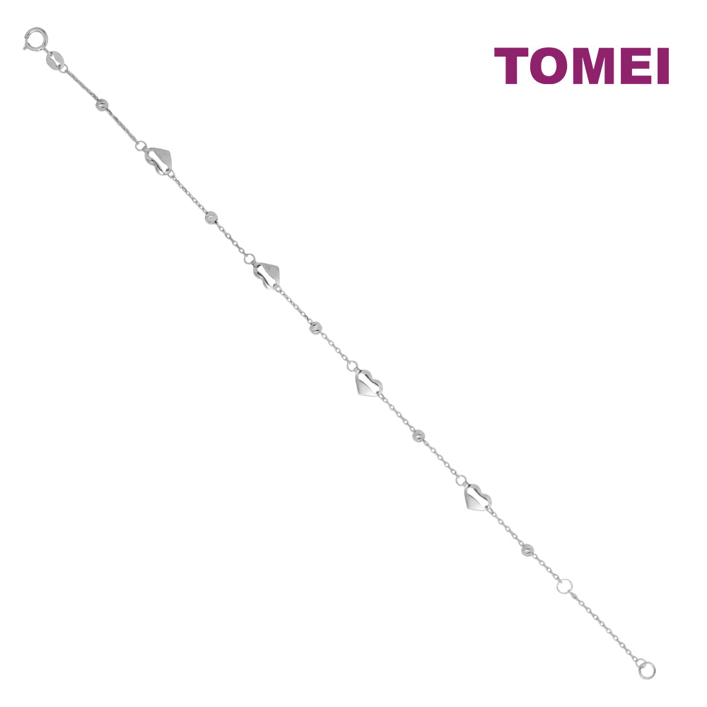 TOMEI Along The Heart Way Bracelet, White Gold 585