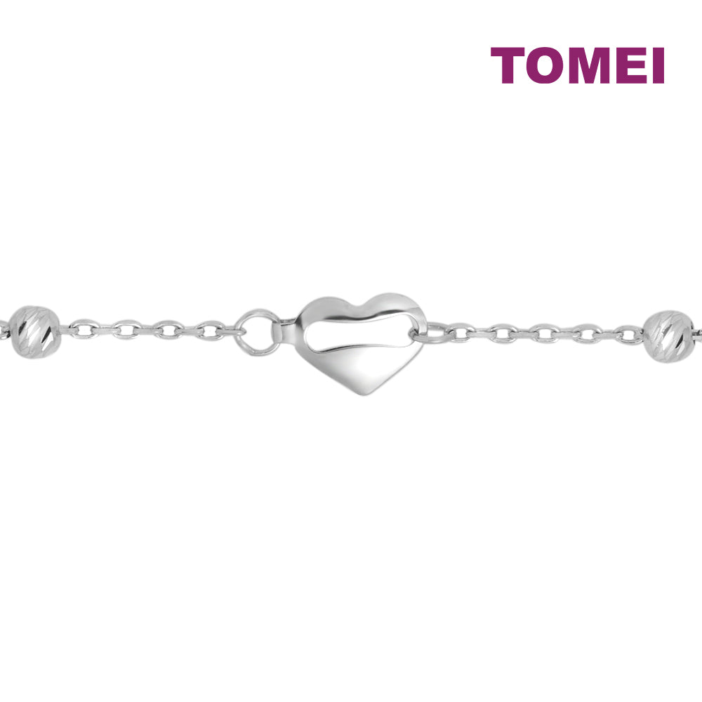 TOMEI Along The Heart Way Bracelet, White Gold 585