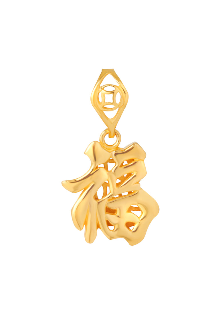 TOMEI Pendant Of Fook, Yellow Gold 916