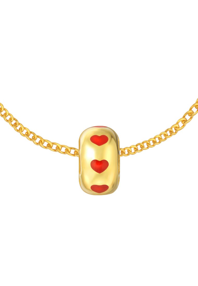 TOMEI Lusso Italia Little Red Heart Pendant, Yellow Gold 916