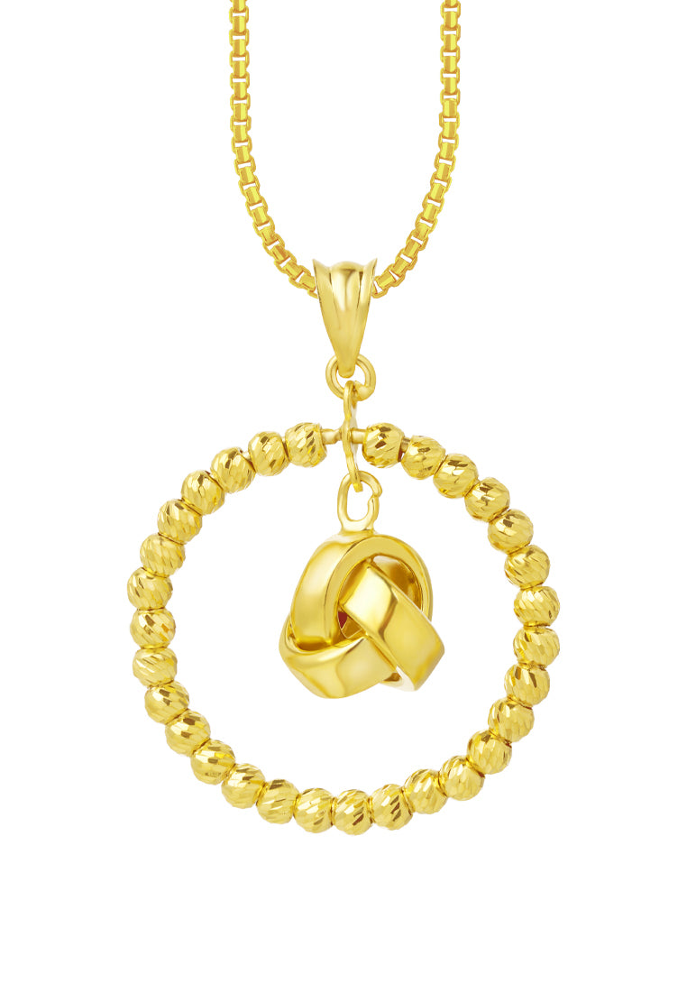 TOMEI Lusso Italia Beads Wreath with Knot Pendant, Yellow Gold 916