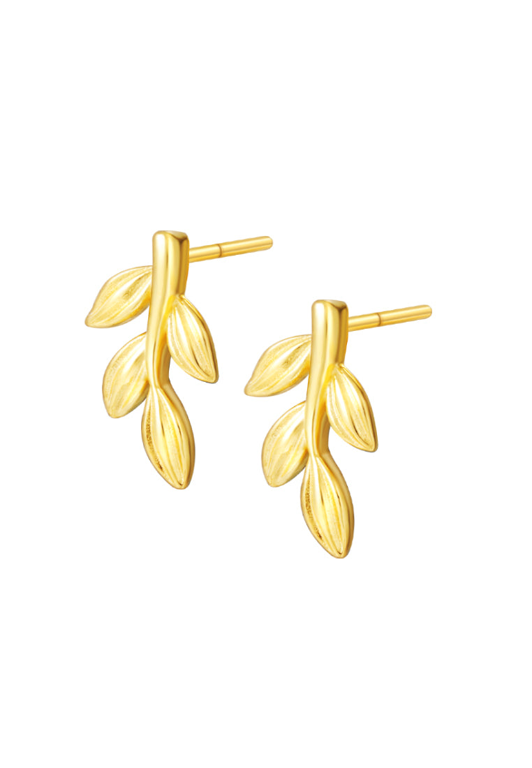 TOMEI Symphony Of Leaves Earrings, Yellow Gold 916