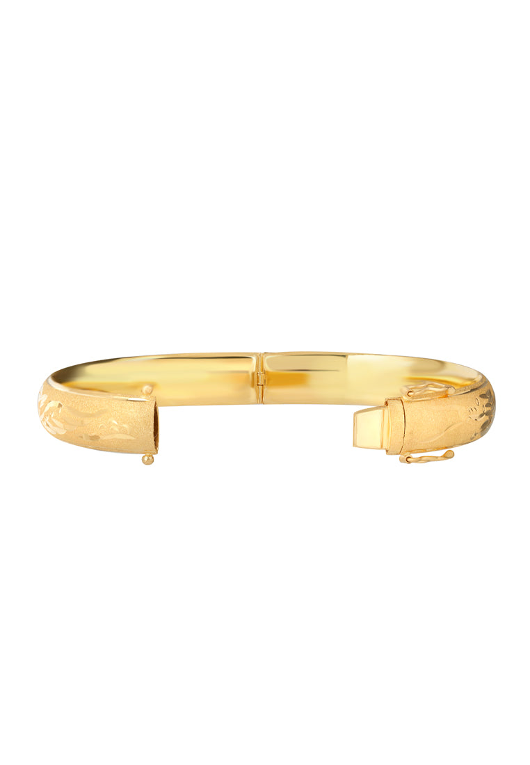 TOMEI Bangle Of Dragon & Phoenix, Yellow Gold 916