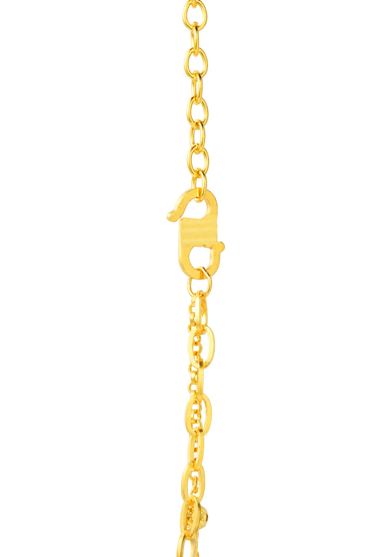 TOMEI Double-Layered Chain Necklace, Yellow Gold 916
