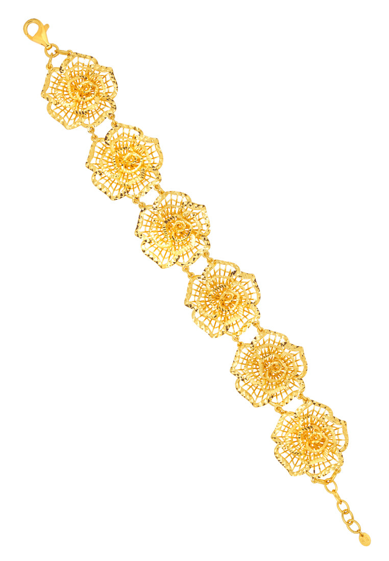 TOMEI Radiantly Flower Bracelet, Yellow Gold 916