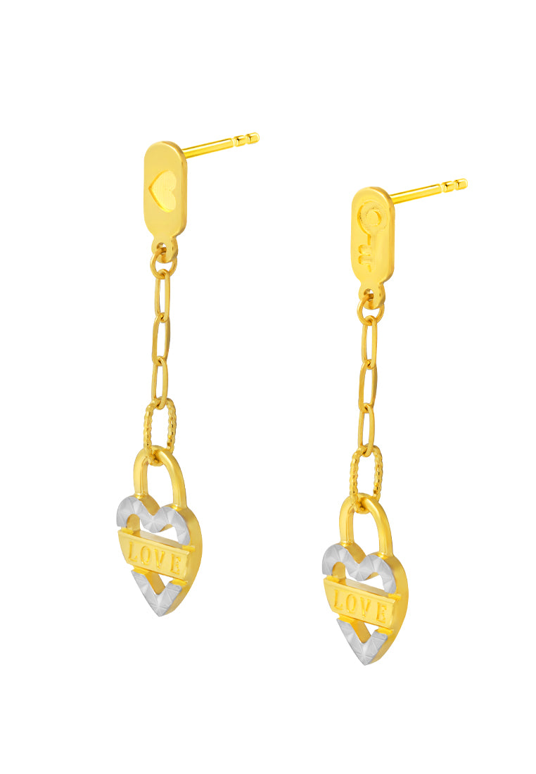 TOMEI Lusso Italia Dangling Love Earrings, Yellow Gold 916