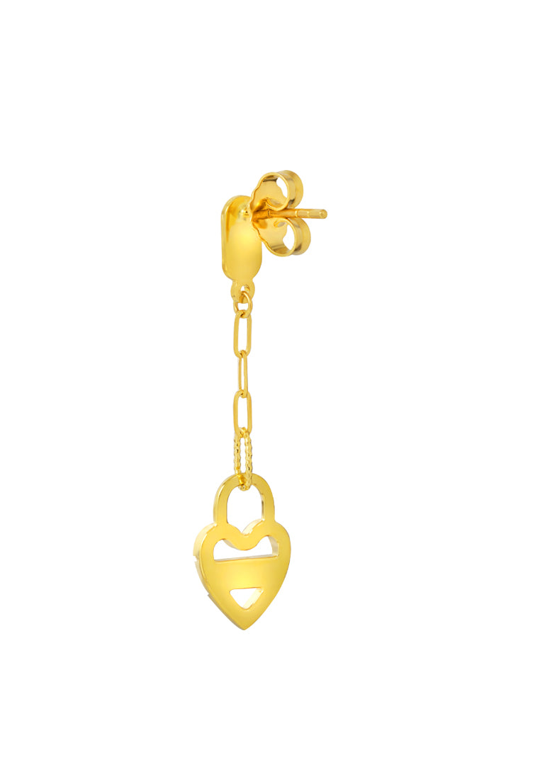 TOMEI Lusso Italia Dangling Love Earrings, Yellow Gold 916