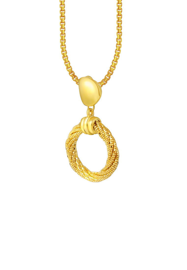 TOMEI Lusso Italia Circlular Pendant, Yellow Gold 916