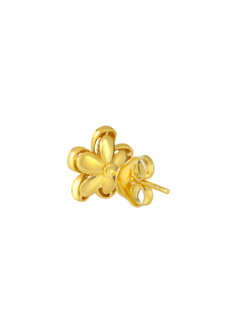 TOMEI Flower Earrings, Yellow Gold 916