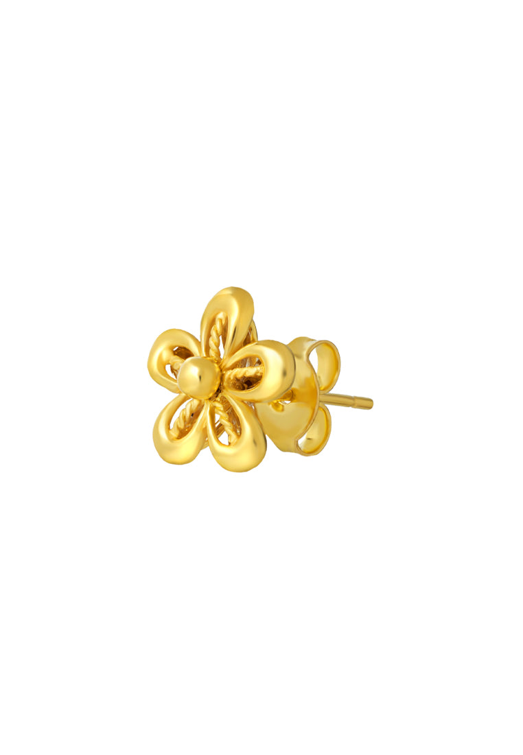 TOMEI Flower Earrings, Yellow Gold 916