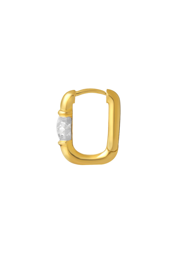 TOMEI Dual-Tone Hoop Earrings, Yellow Gold 916