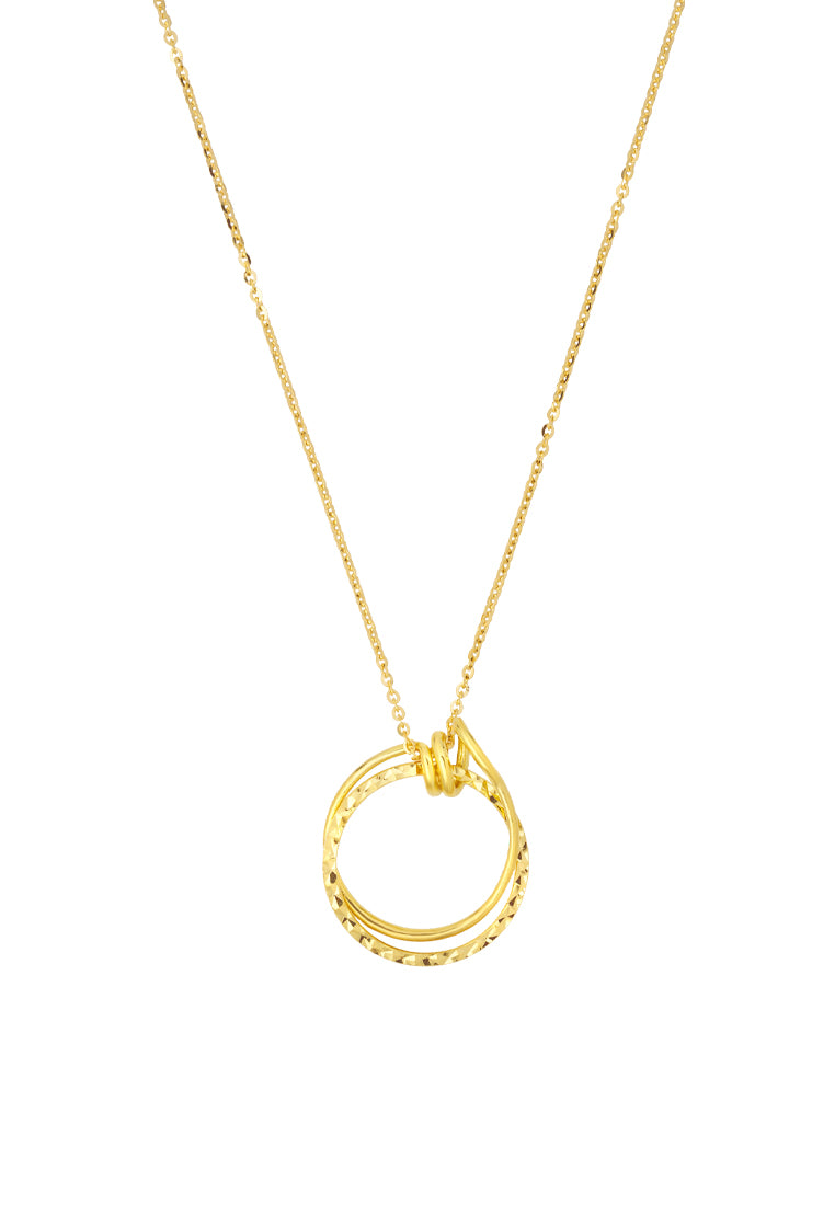 TOMEI Dwi-Knotted Circles Necklace, Yellow Gold 916