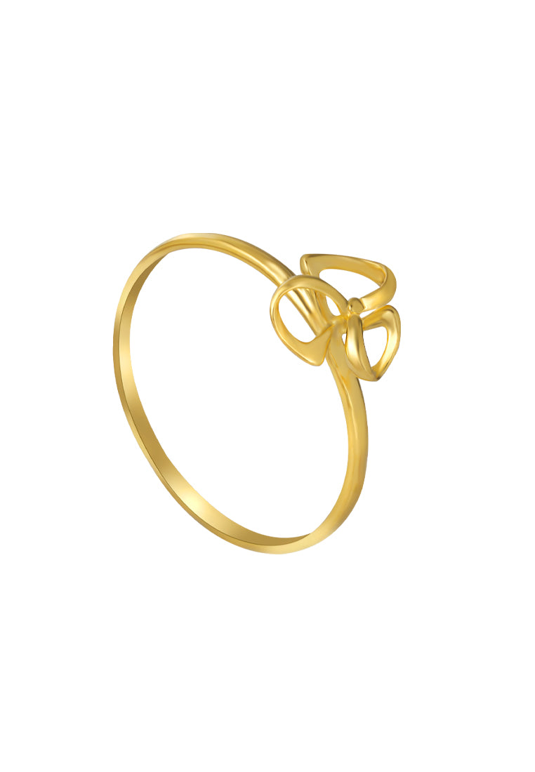 TOMEI Three-Leaves Flower Ring, Yellow Gold 916