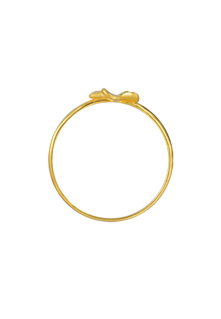 TOMEI Four-Leaves Flower Ring, Yellow Gold 916