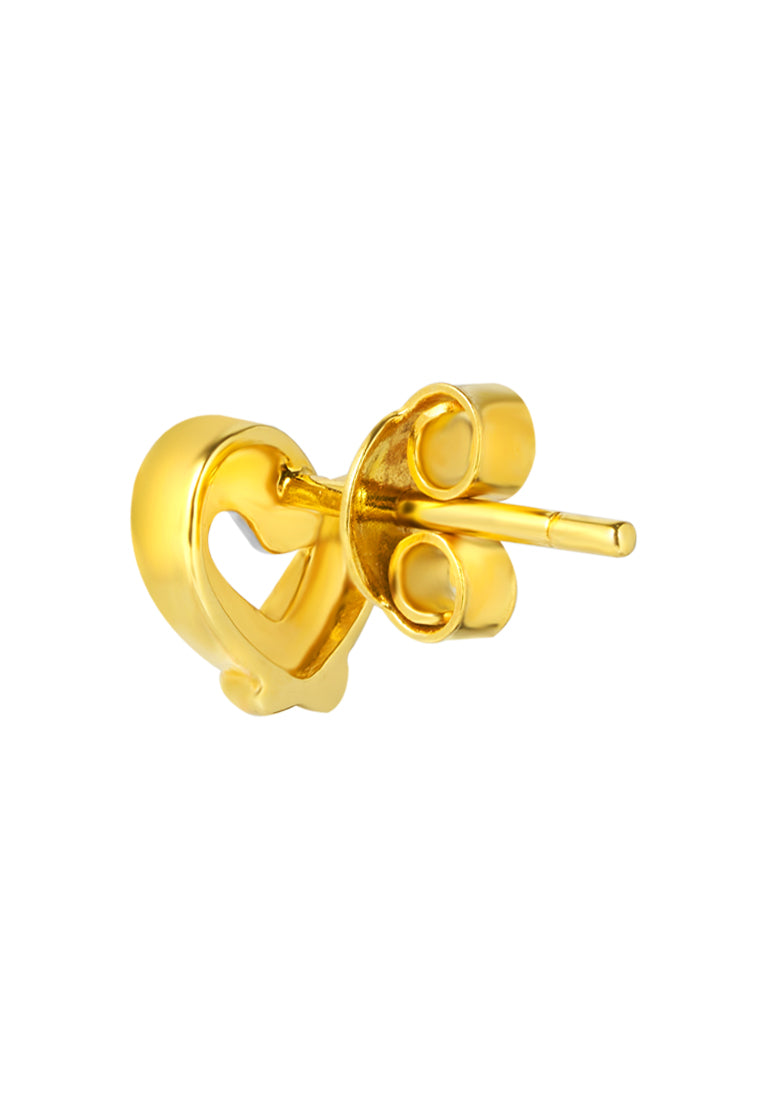 TOMEI Dual-Tone Heart Shape Earrings, Yellow Gold 916