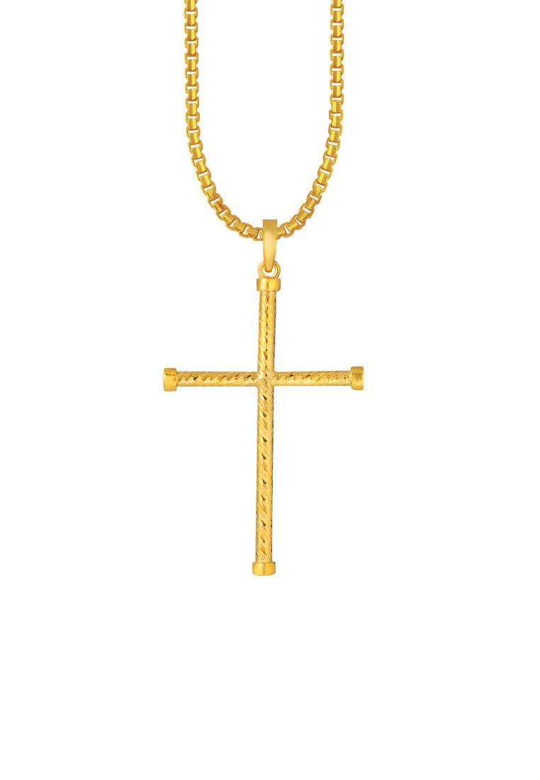TOMEI Cross Pendant, Yellow Gold 916