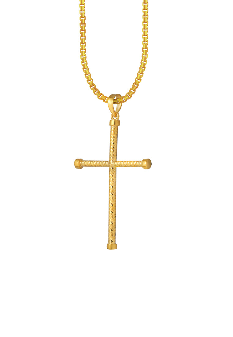TOMEI Cross Pendant, Yellow Gold 916
