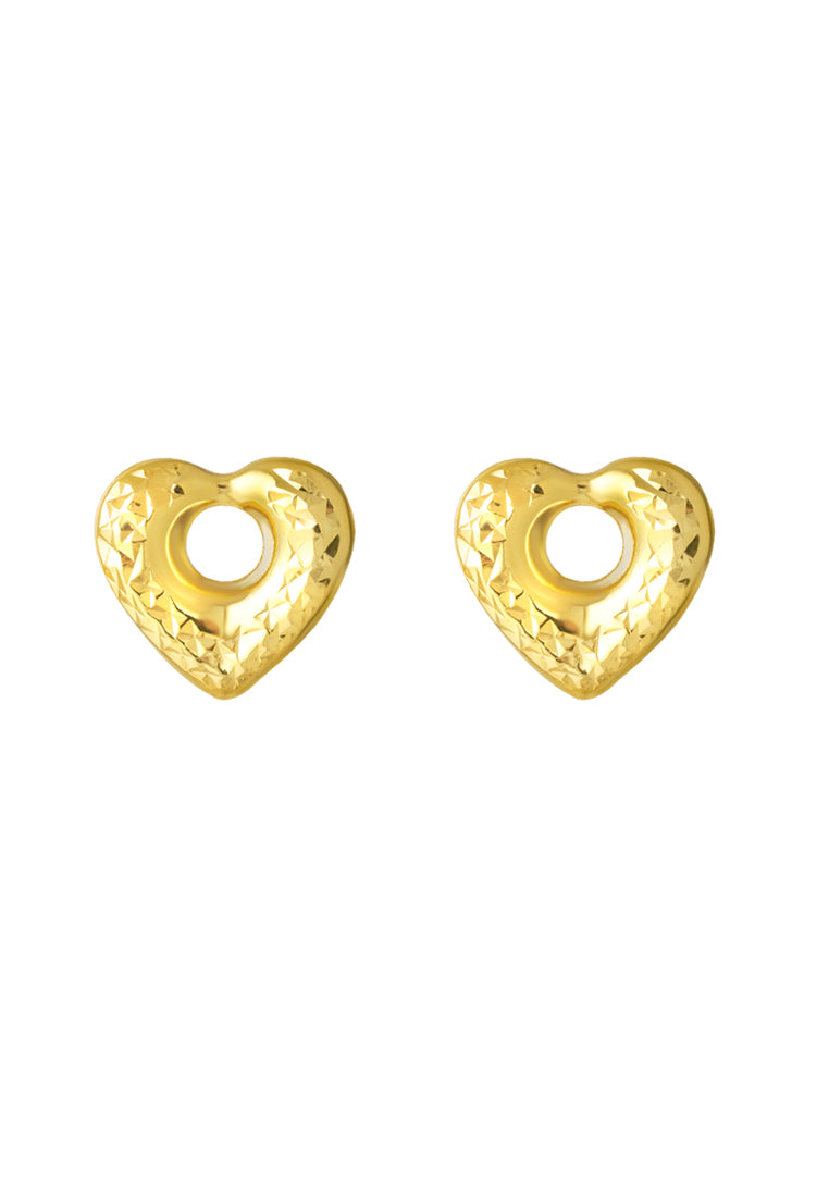 TOMEI Lusso Italia Heart Earrings, Yellow Gold 916
