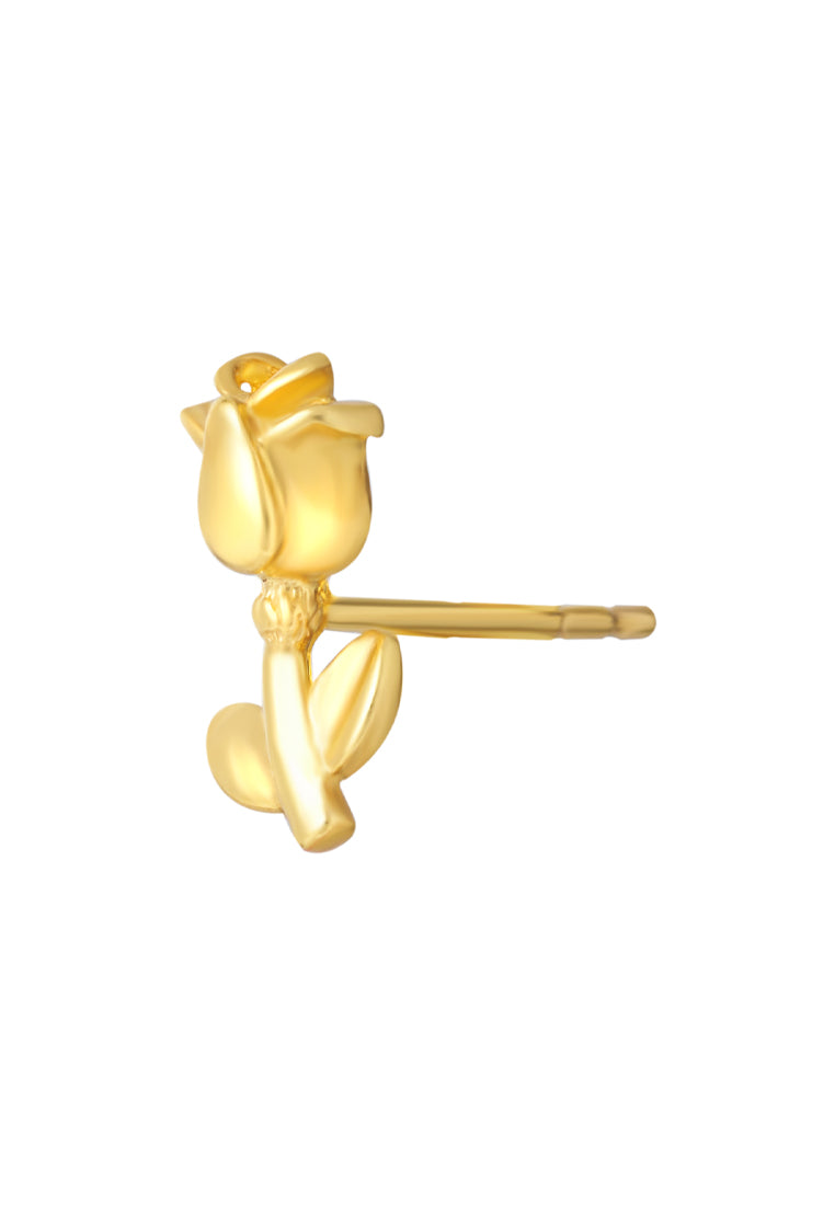 TOMEI Lusso Italia Rose Bud Earrings, Yellow Gold 916