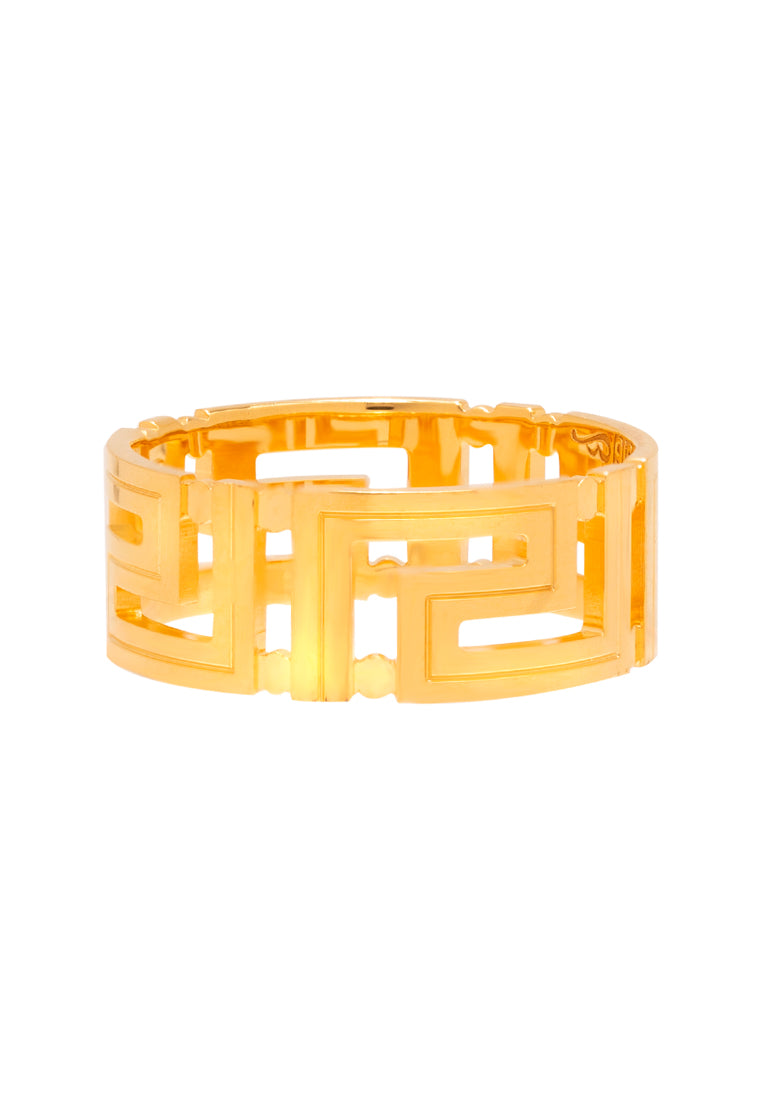 TOMEI Meander Style Ring, Yellow Gold 916