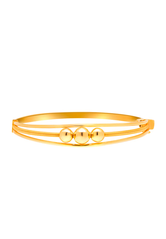TOMEI Lusso Italia Triple Balls Bangle, Yellow Gold 916