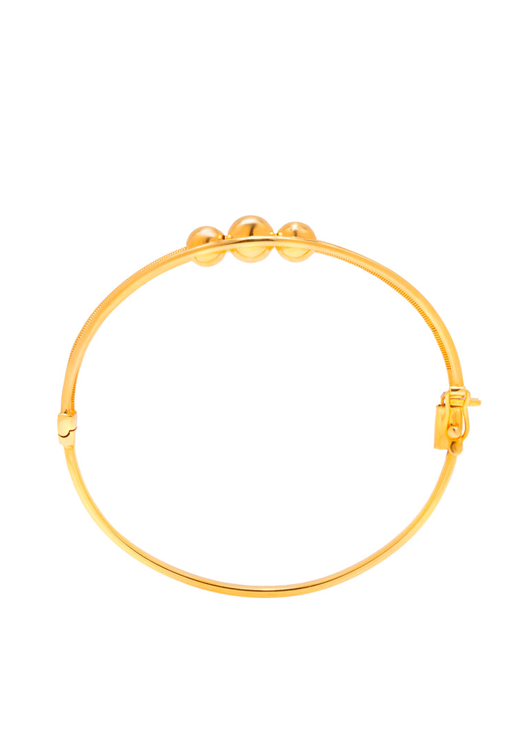 TOMEI Lusso Italia Triple Balls Bangle, Yellow Gold 916