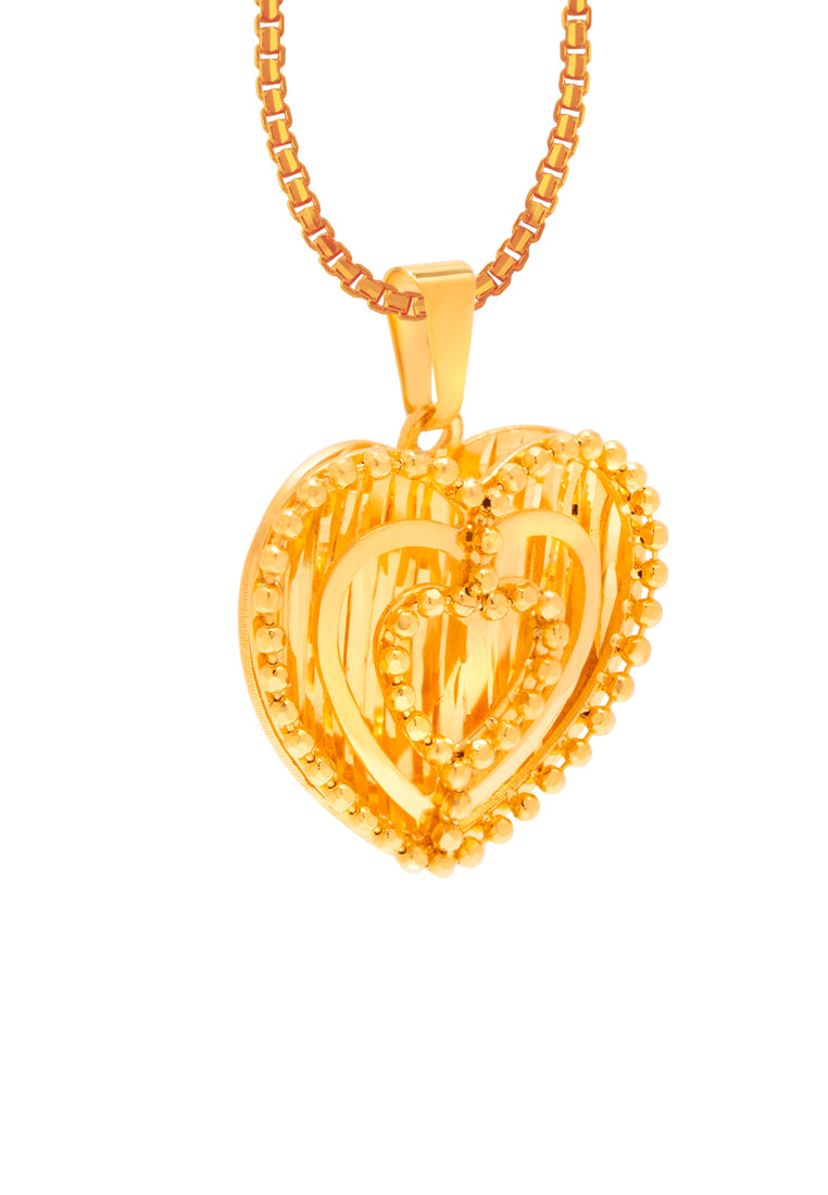 TOMEI Lusso Italia Layered Love Pendant, Yellow Gold 916