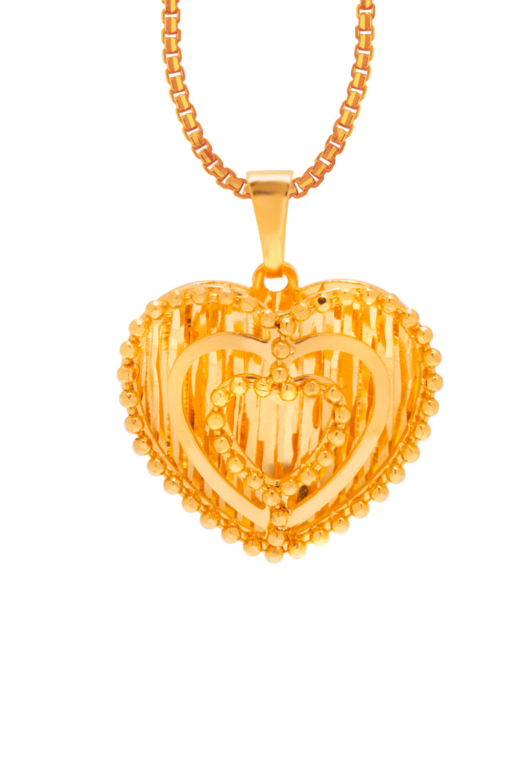 TOMEI Lusso Italia Layered Love Pendant, Yellow Gold 916