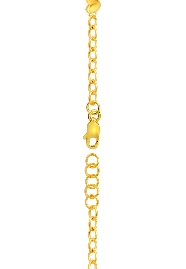 TOMEI Heart Beads Bracelet, Yellow Gold 916