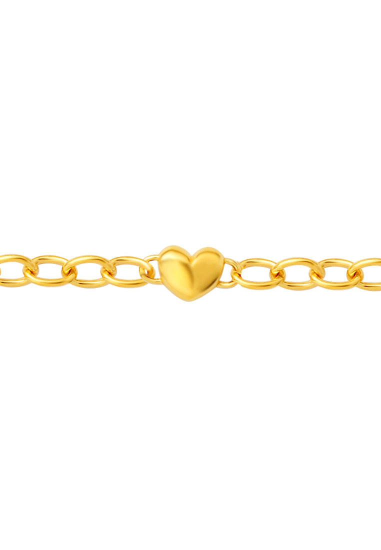 TOMEI Heart Beads Bracelet, Yellow Gold 916