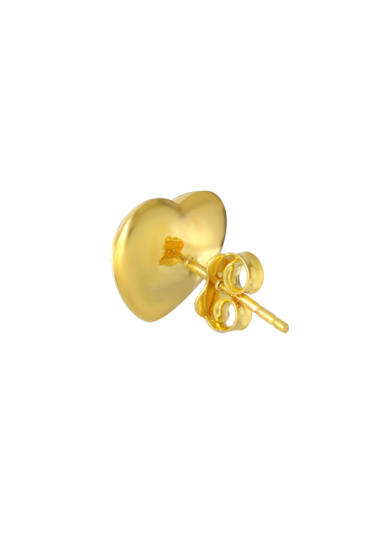 TOMEI Lusso Italia Lasered Heart Earrings, Yellow Gold 916