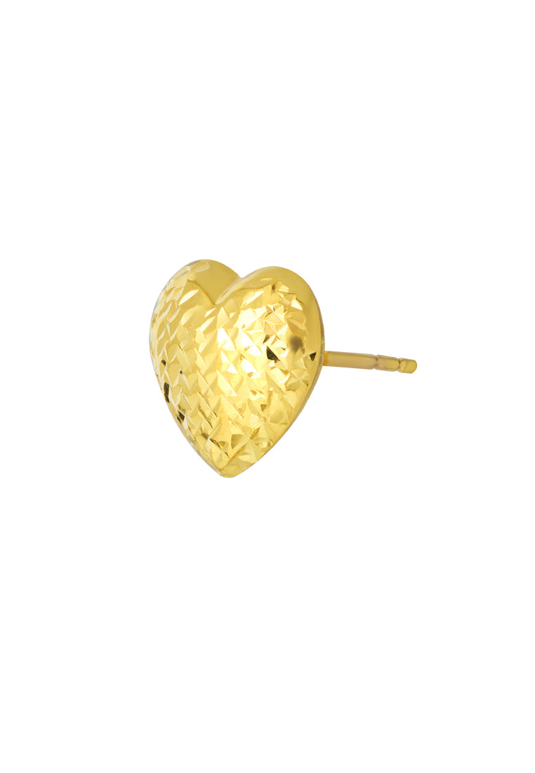 TOMEI Lusso Italia Lasered Heart Earrings, Yellow Gold 916