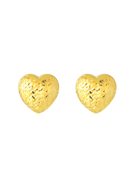 TOMEI Lusso Italia Lasered Heart Earrings, Yellow Gold 916