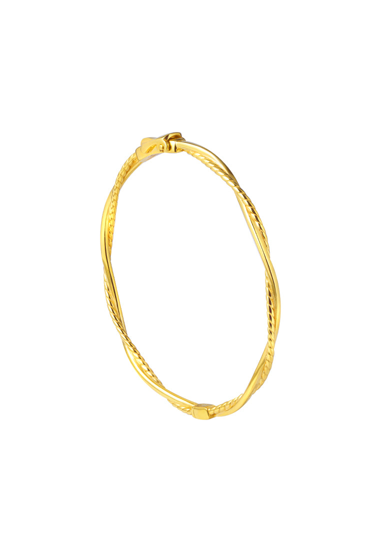 TOMEI Twisted Line Bangle, Yellow Gold 916