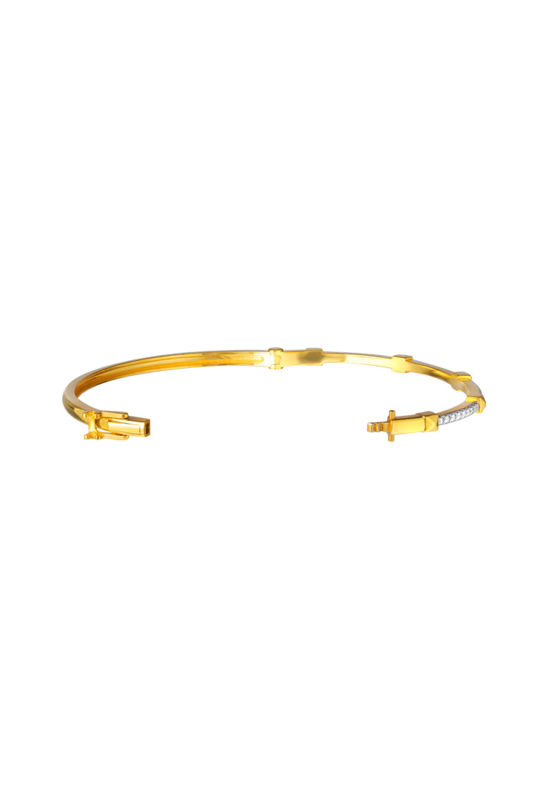 TOMEI Diamond Cut Collection Bangle, Yellow Gold 916