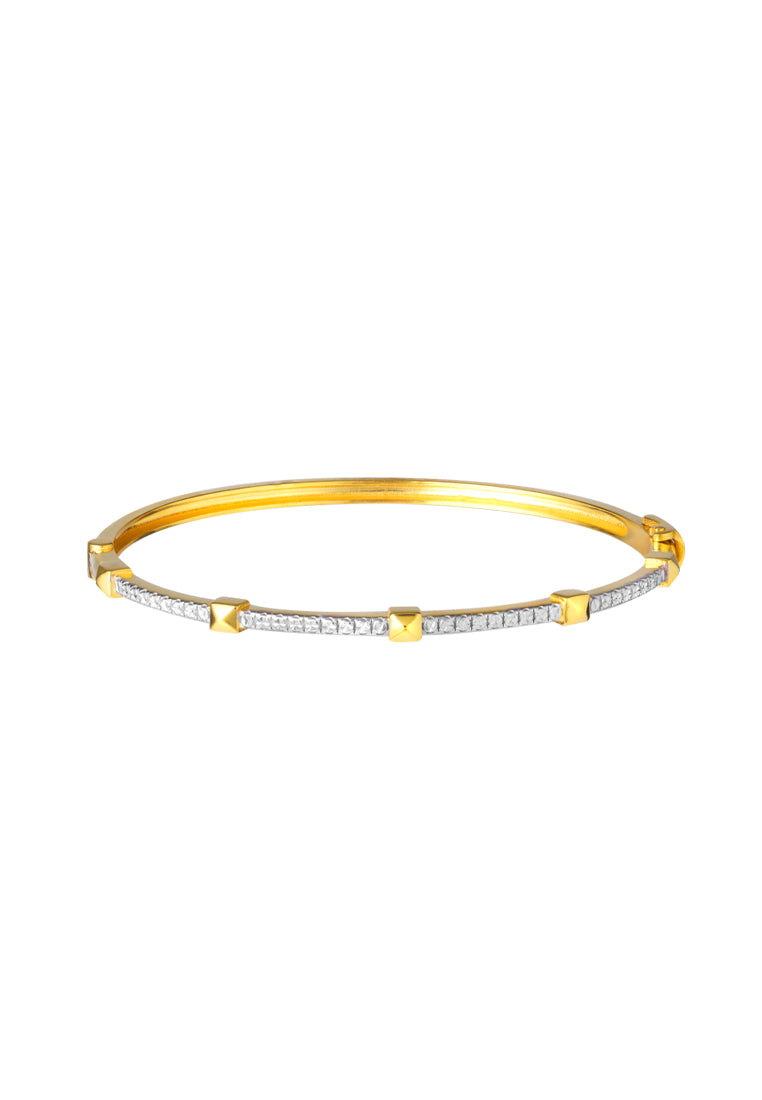 TOMEI Diamond Cut Collection Bangle, Yellow Gold 916