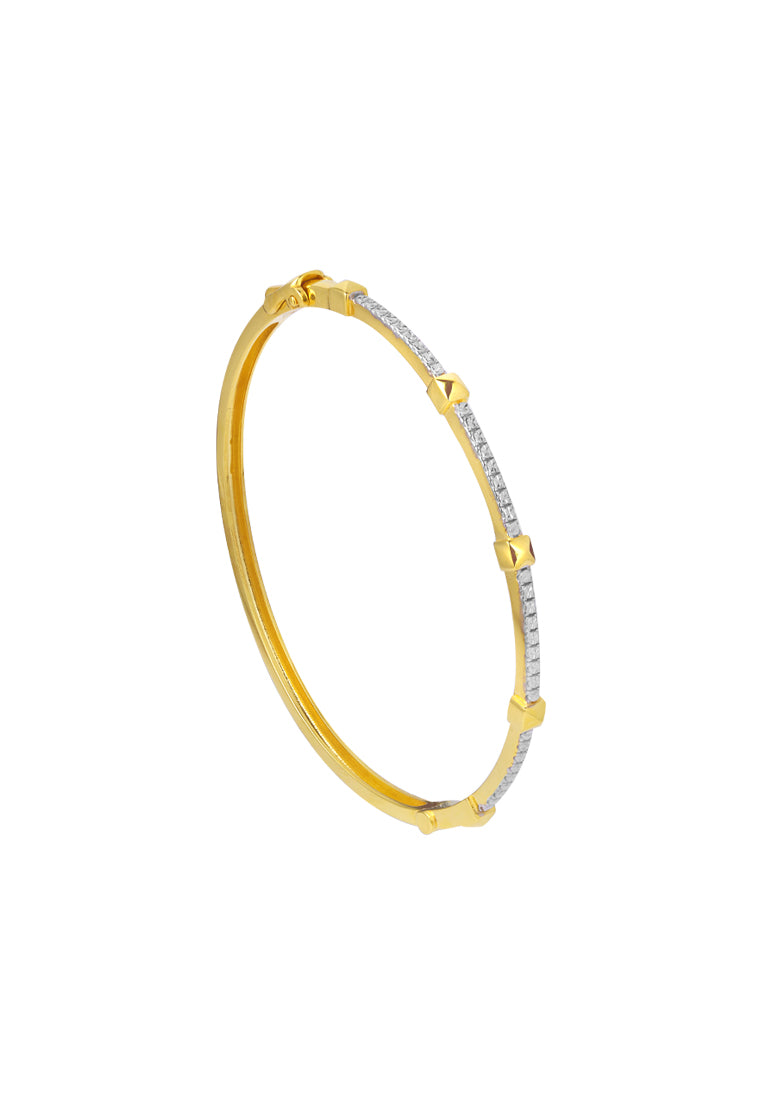 TOMEI Diamond Cut Collection Bangle, Yellow Gold 916