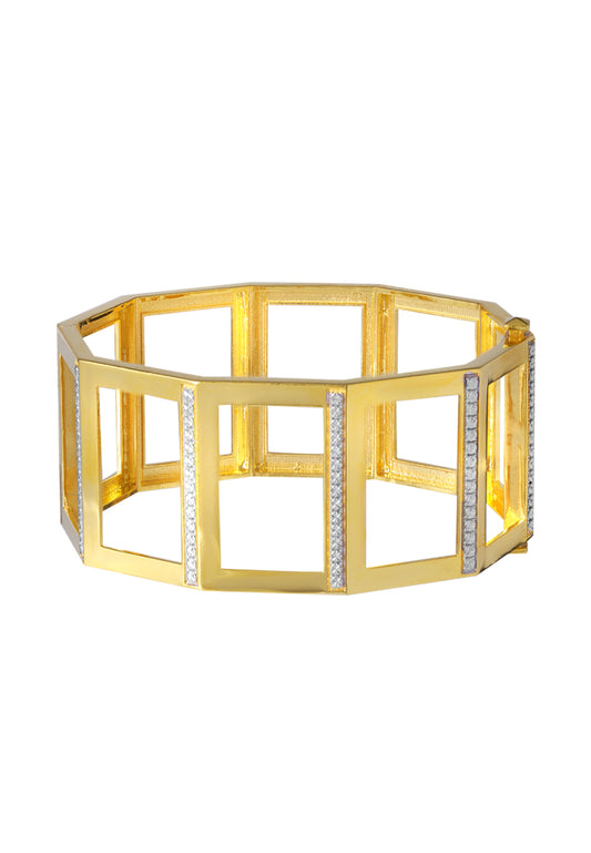 TOMEI Diamond Cut Collection Bangle, Yellow Gold 916