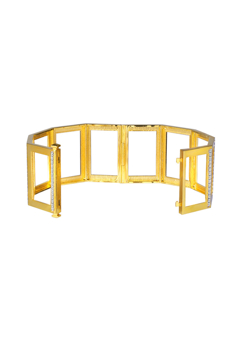 TOMEI Diamond Cut Collection Bangle, Yellow Gold 916