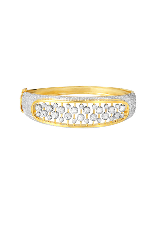 TOMEI Diamond Cut Collection Beads-Fall Bangle, Yellow Gold 916
