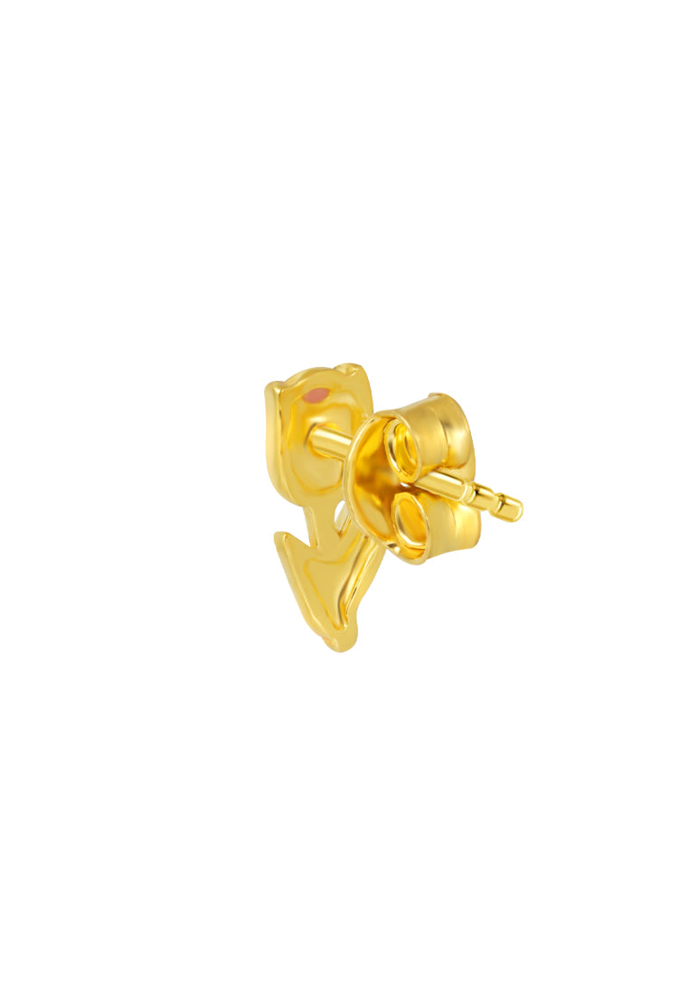 TOMEI Pink Petal Earrings, Yellow Gold 916
