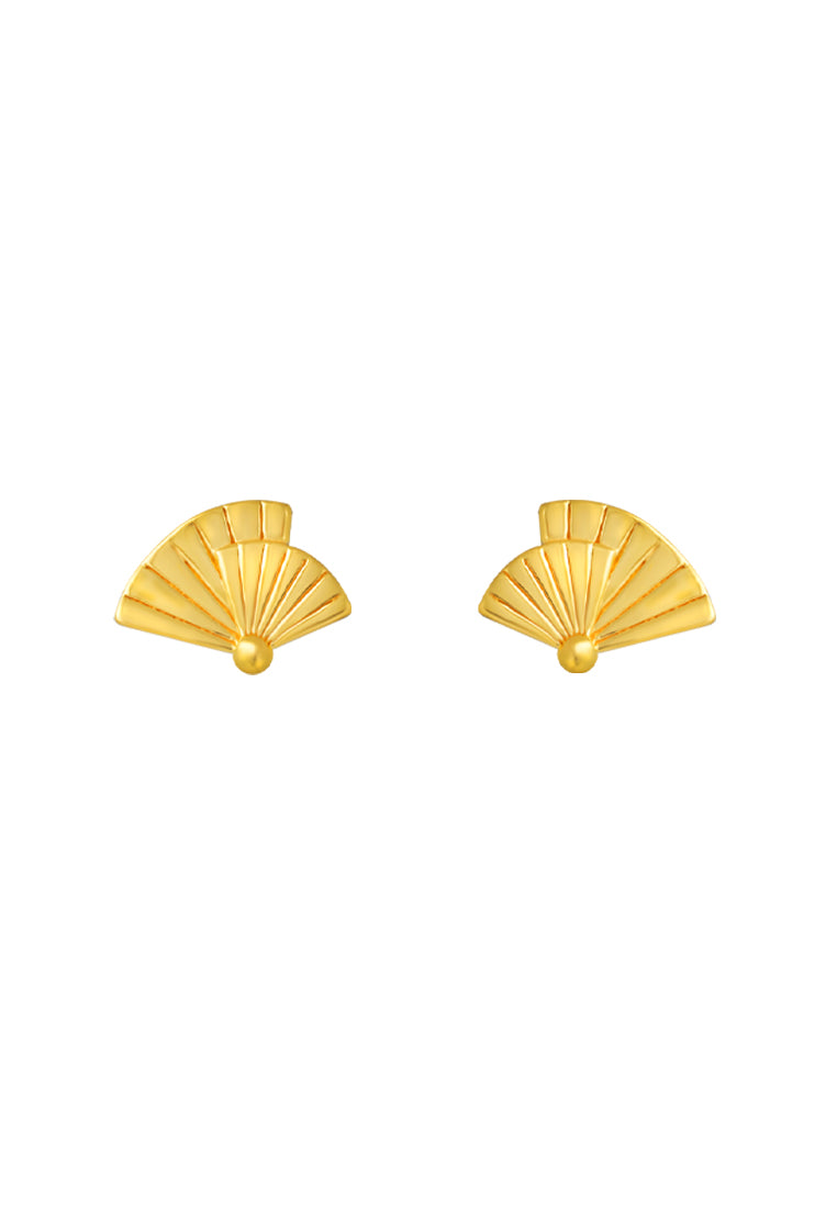 TOMEI Fan Earrings, Yellow Gold 916