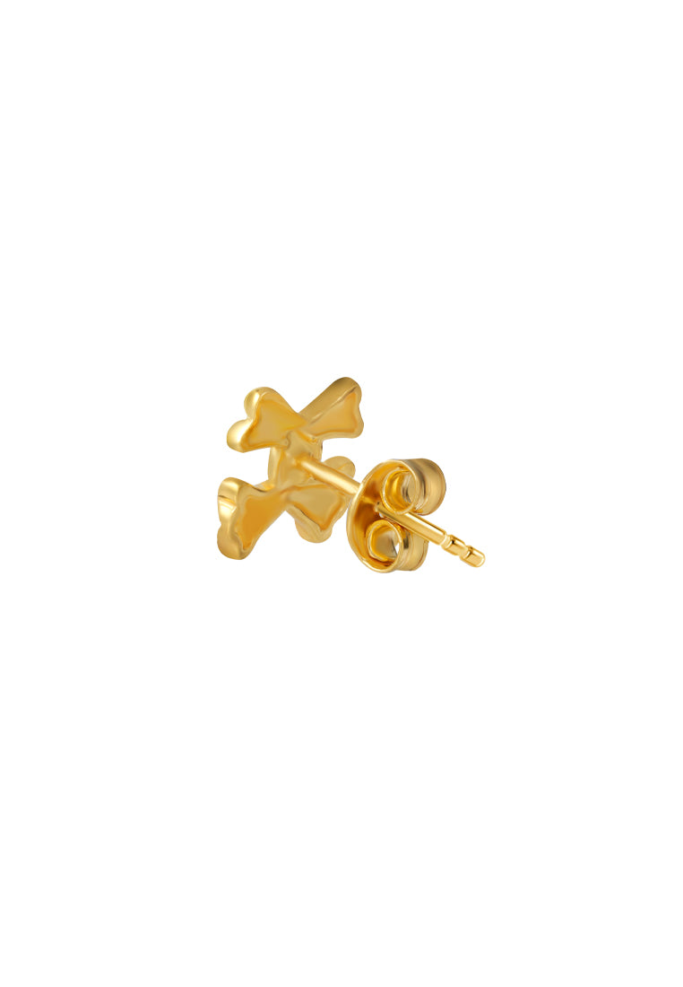 TOMEI Ribbon Earrings, Yellow Gold 916