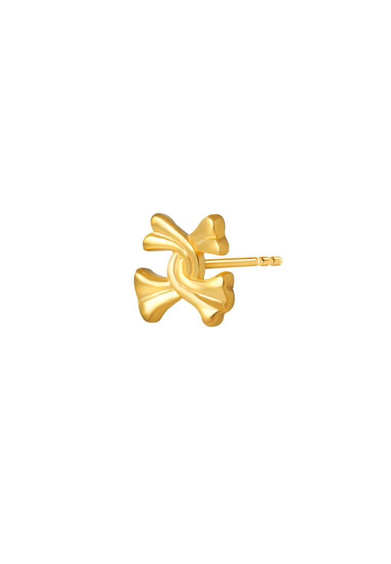 TOMEI Ribbon Earrings, Yellow Gold 916