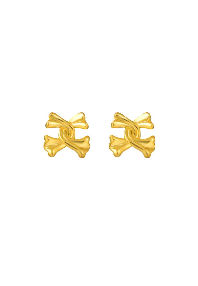 TOMEI Ribbon Earrings, Yellow Gold 916