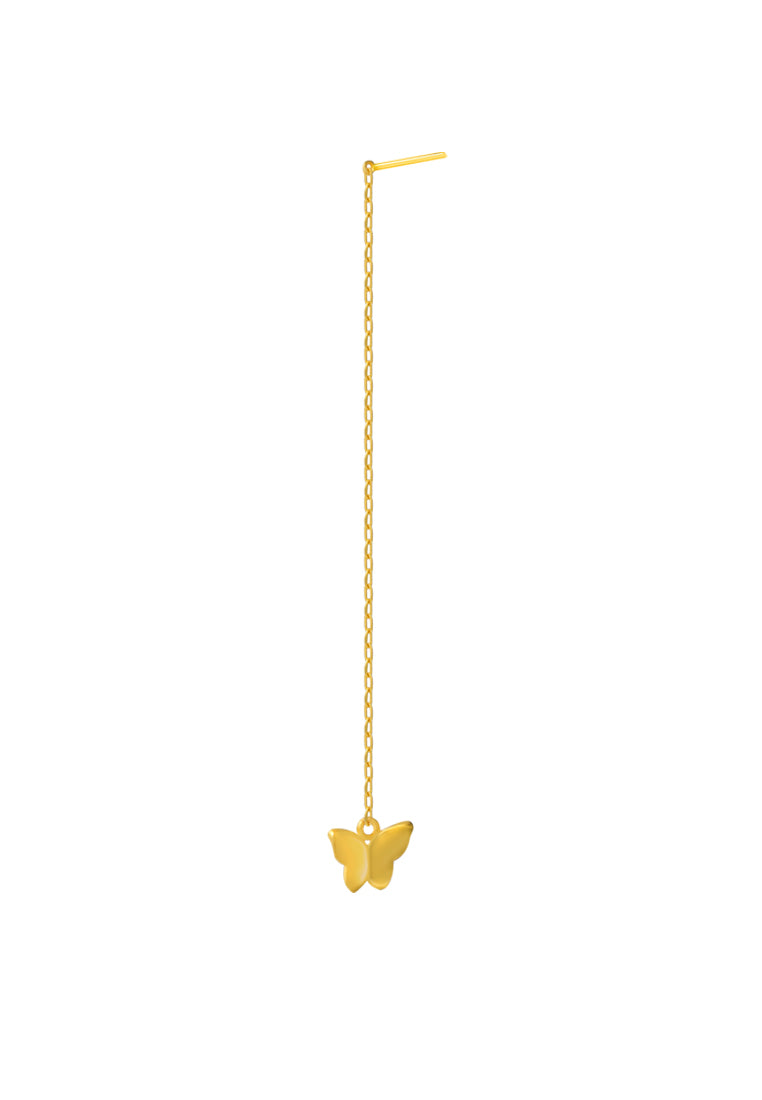 TOMEI Butterfly Drop Earrings, Yellow Gold 916