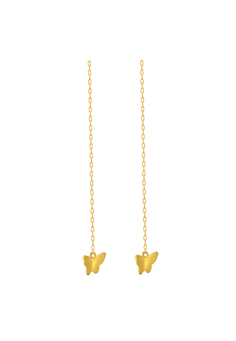 TOMEI Butterfly Drop Earrings, Yellow Gold 916