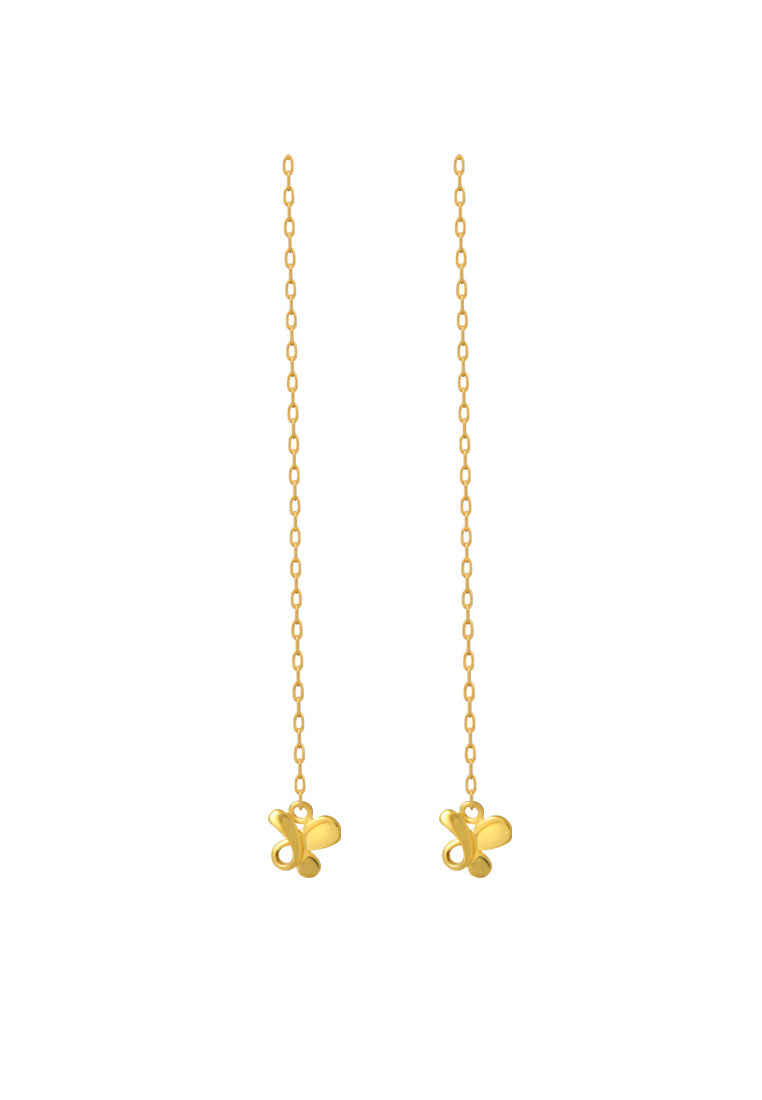 TOMEI Butterfly Drop Earrings, Yellow Gold 916